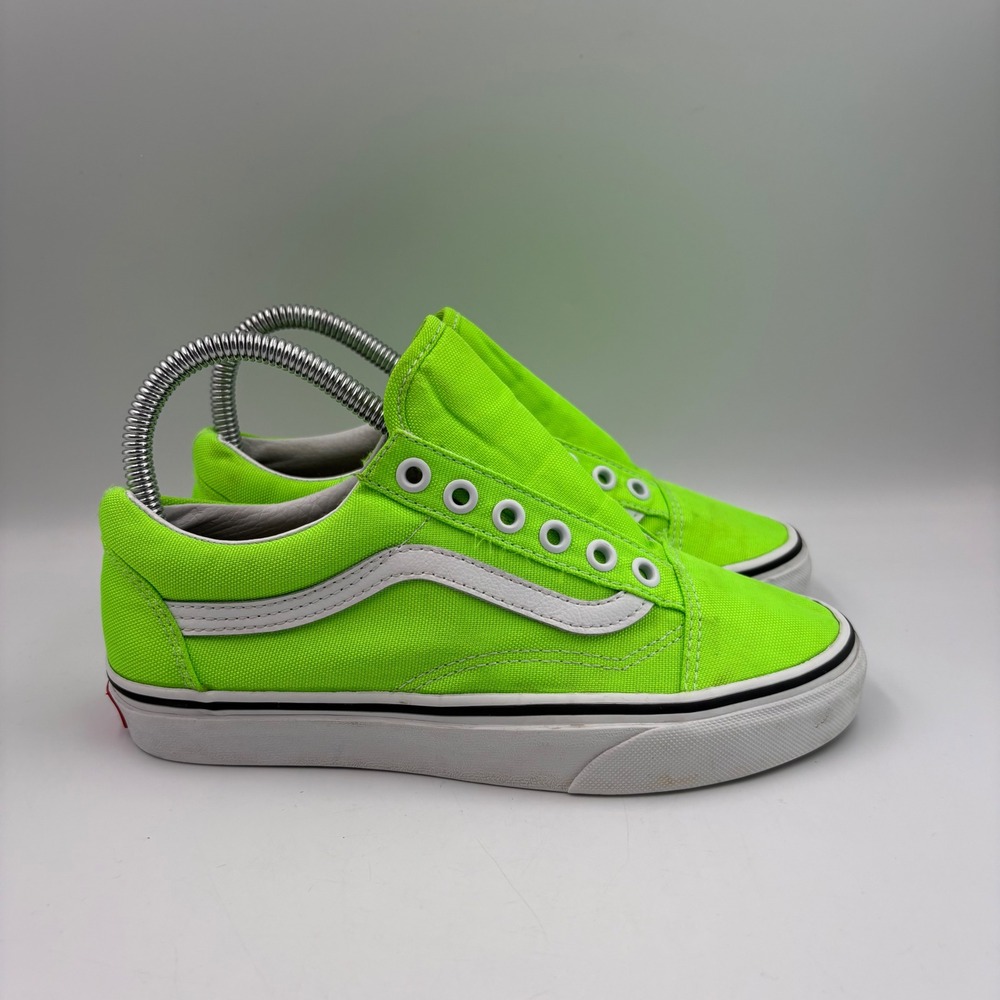 Vans Old Skool Sneakers Womens 6.5 Neon Green Good Canvas Low Top Skate Shoes